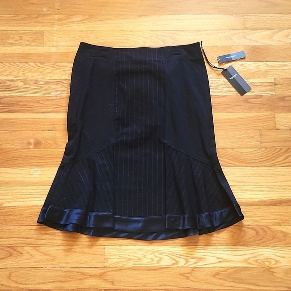 Bisou Bisou pinstripe black pencil skirt women's size 8 - Picture 1 of 7